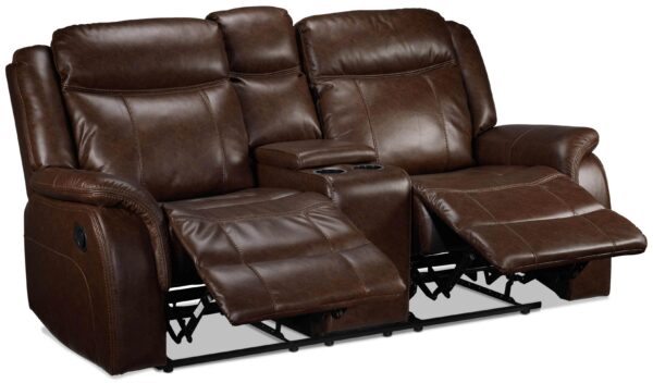 Scorpio Reclining Loveseat with Console - Whiskey Brown - Image 3