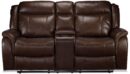 Scorpio Reclining Loveseat with Console - Whiskey Brown