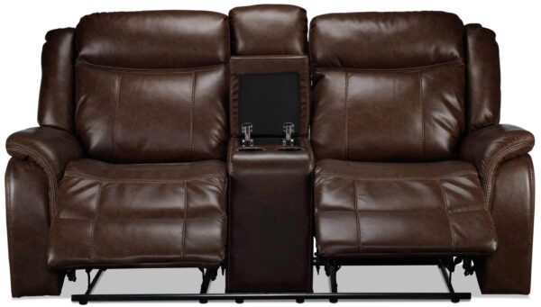 Scorpio Reclining Loveseat with Console - Whiskey Brown - Image 5
