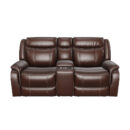 Scorpio Reclining Loveseat with Console - Whiskey Brown