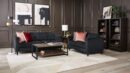 Anthena Polyester Sofa - Charcoal