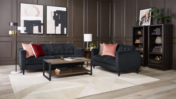 Anthena Polyester Sofa - Charcoal - Image 3