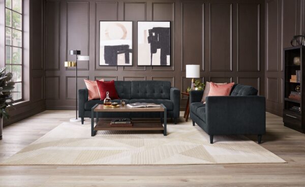 Anthena Polyester Sofa - Charcoal - Image 4