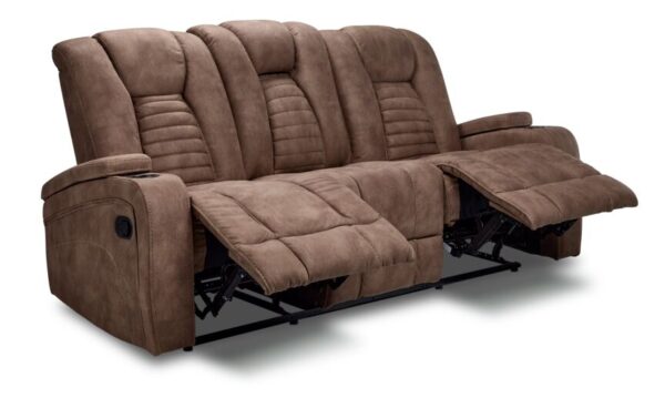 Dallas Reclining Sofa With Drop Down Table- Mocha - Image 2
