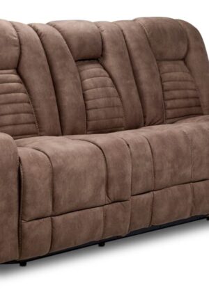 Dallas Reclining Sofa With Drop Down Table- Mocha