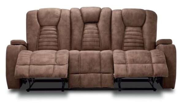 Dallas Reclining Sofa With Drop Down Table- Mocha - Image 4