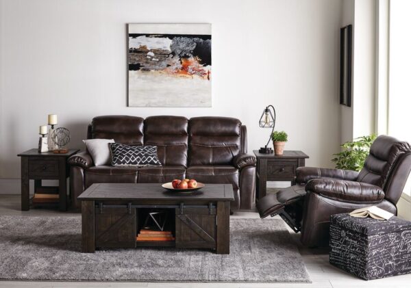 Devon Reclining Sofa - Brown - Image 3
