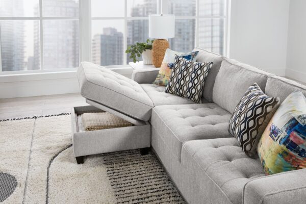 Flipp-it Sofa with Reversible Chaise/Ottoman - Platinum - Image 4