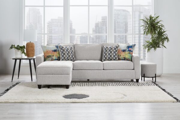 Flipp-it Sofa with Reversible Chaise/Ottoman - Platinum - Image 3