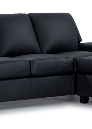 Icon Leather Sofa Chaise - Black