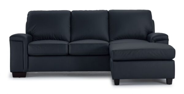 Icon Leather Sofa Chaise - Navy - Image 2