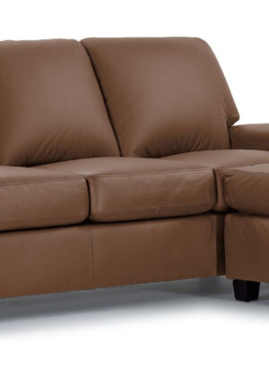 Icon Leather Sofa Chaise - Saddle