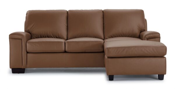 Icon Leather Sofa Chaise - Saddle - Image 2