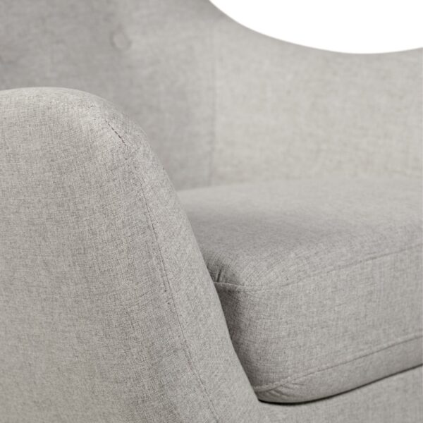 Calla 73.62" Linen-Look Fabric Condo  Size Sofa with Button Tufting and Wood Legs - Light Grey | Sofa Calla de 73,62 po de format condo en tissu d’apparence lin avec capitonnage et pattes en bois - gris clair - Image 10