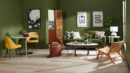 Kort & Co. Freeman 80” Linen-Look Fabric Condo Size Sofa with Wood Legs - Avocado Green | Sofa Freeman de Kort & Co. de 80 po de format condo en tissu d’apparence lin avec base et pattes en bois - vert avocat