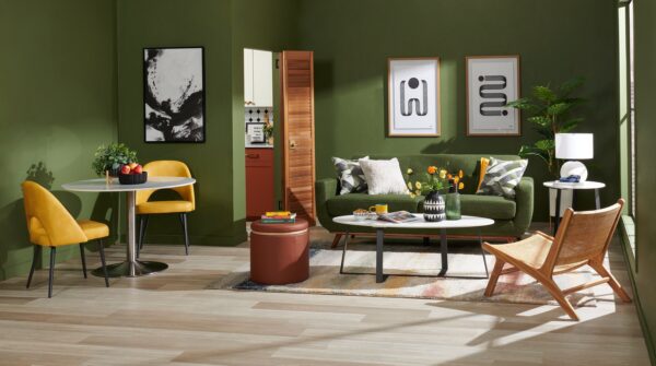 Kort & Co. Freeman 80” Linen-Look Fabric Condo Size Sofa with Wood Legs - Avocado Green | Sofa Freeman de Kort & Co. de 80 po de format condo en tissu d’apparence lin avec base et pattes en bois - vert avocat - Image 14