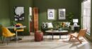 Kort & Co. Freeman 80” Linen-Look Fabric Condo Size Sofa with Wood Legs - Avocado Green | Sofa Freeman de Kort & Co. de 80 po de format condo en tissu d’apparence lin avec base et pattes en bois - vert avocat