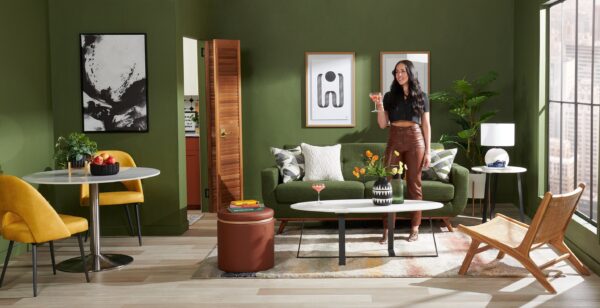 Kort & Co. Freeman 80” Linen-Look Fabric Condo Size Sofa with Wood Legs - Avocado Green | Sofa Freeman de Kort & Co. de 80 po de format condo en tissu d’apparence lin avec base et pattes en bois - vert avocat - Image 16
