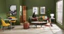 Kort & Co. Freeman 80” Linen-Look Fabric Condo Size Sofa with Wood Legs - Avocado Green | Sofa Freeman de Kort & Co. de 80 po de format condo en tissu d’apparence lin avec base et pattes en bois - vert avocat