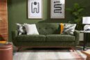 Kort & Co. Freeman 80” Linen-Look Fabric Condo Size Sofa with Wood Legs - Avocado Green | Sofa Freeman de Kort & Co. de 80 po de format condo en tissu d’apparence lin avec base et pattes en bois - vert avocat