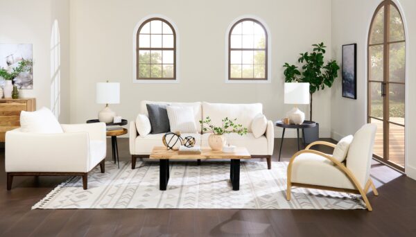 Cindy Crawford Home Gena 78.7" Linen-Look Fabric Condo Size Sofa with Removable Back Cushions - Cotton White | Sofa Gena de Cindy Crawford Home de 78,7 po de format condo en tissu d’apparence lin avec coussins de dossier amovibles - blanc coton - Image 10