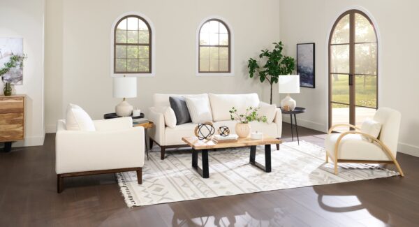 Cindy Crawford Home Gena 78.7" Linen-Look Fabric Condo Size Sofa with Removable Back Cushions - Cotton White | Sofa Gena de Cindy Crawford Home de 78,7 po de format condo en tissu d’apparence lin avec coussins de dossier amovibles - blanc coton - Image 11