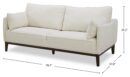 Cindy Crawford Home Gena 78.7" Linen-Look Fabric Condo Size Sofa with Removable Back Cushions - Cotton White | Sofa Gena de Cindy Crawford Home de 78,7 po de format condo en tissu d’apparence lin avec coussins de dossier amovibles - blanc coton