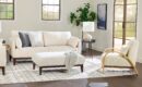 Cindy Crawford Home Gena 78.7" Linen-Look Fabric Condo Size Sofa with Removable Back Cushions - Cotton White | Sofa Gena de Cindy Crawford Home de 78,7 po de format condo en tissu d’apparence lin avec coussins de dossier amovibles - blanc coton