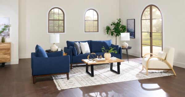 Cindy Crawford Home Gena 78.7" Linen-Look Fabric Condo Size Sofa with Removable Back Cushions - Midnight Blue | Sofa Gena de Cindy Crawford Home de 78,7 po de format condo en tissu d’apparence lin avec coussins de dossier amovibles - bleu minuit - Image 11