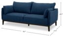 Cindy Crawford Home Gena 78.7" Linen-Look Fabric Condo Size Sofa with Removable Back Cushions - Midnight Blue | Sofa Gena de Cindy Crawford Home de 78,7 po de format condo en tissu d’apparence lin avec coussins de dossier amovibles - bleu minuit