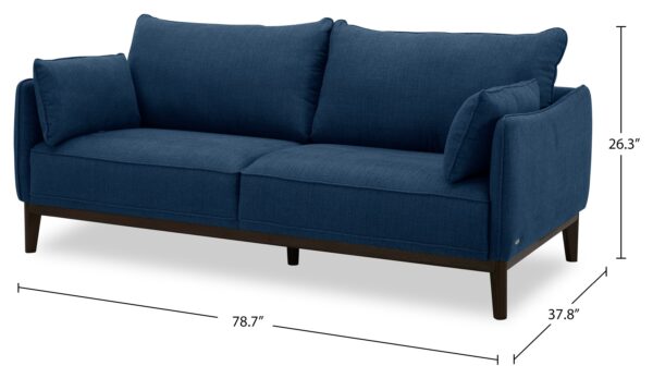Cindy Crawford Home Gena 78.7" Linen-Look Fabric Condo Size Sofa with Removable Back Cushions - Midnight Blue | Sofa Gena de Cindy Crawford Home de 78,7 po de format condo en tissu d’apparence lin avec coussins de dossier amovibles - bleu minuit - Image 13