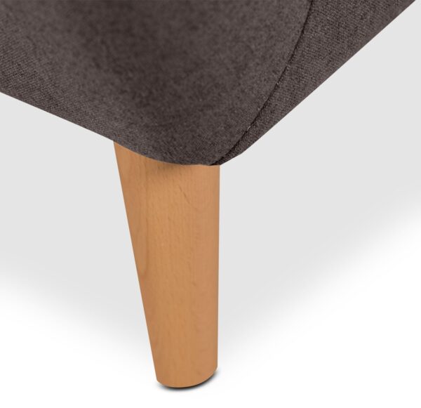 Calla 73.62" Linen-Look Fabric Condo Size Sofa with Button Tufting and Wood Legs - Dark Grey | Sofa Calla de 73,62 po de format condo en tissu d’apparence lin avec capitonnage et pattes en bois - gris foncé - Image 5