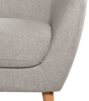 Calla 73.62" Linen-Look Fabric Condo  Size Sofa with Button Tufting and Wood Legs - Light Grey | Sofa Calla de 73,62 po de format condo en tissu d’apparence lin avec capitonnage et pattes en bois - gris clair