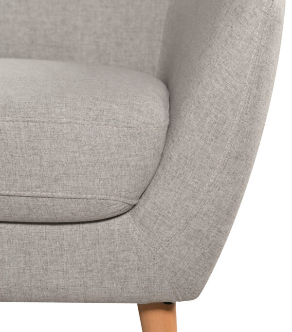 Calla 73.62" Linen-Look Fabric Condo  Size Sofa with Button Tufting and Wood Legs - Light Grey | Sofa Calla de 73,62 po de format condo en tissu d’apparence lin avec capitonnage et pattes en bois - gris clair - Image 9