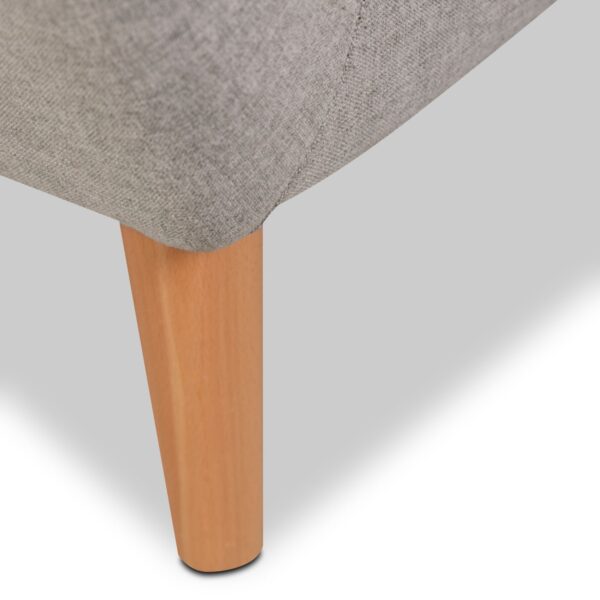 Calla 73.62" Linen-Look Fabric Condo  Size Sofa with Button Tufting and Wood Legs - Light Grey | Sofa Calla de 73,62 po de format condo en tissu d’apparence lin avec capitonnage et pattes en bois - gris clair - Image 11