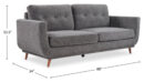 Cosmo 80" Fabric Sofa with Tufted Back Cushions - Charcoal | Sofa Cosmo de 80 po en tissu avec coussins de dossier capitonnés - anthracite