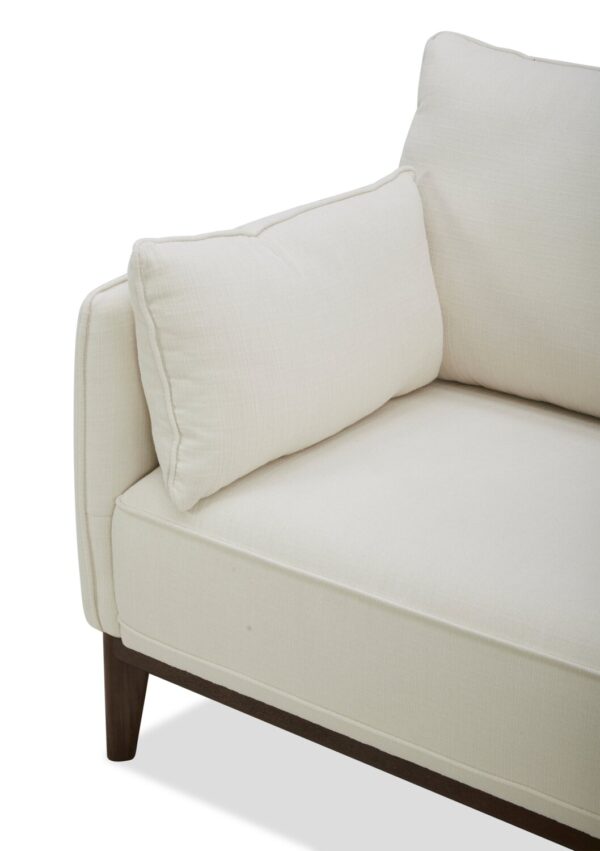 Cindy Crawford Home Gena 78.7" Linen-Look Fabric Condo Size Sofa with Removable Back Cushions - Cotton White | Sofa Gena de Cindy Crawford Home de 78,7 po de format condo en tissu d’apparence lin avec coussins de dossier amovibles - blanc coton - Image 3