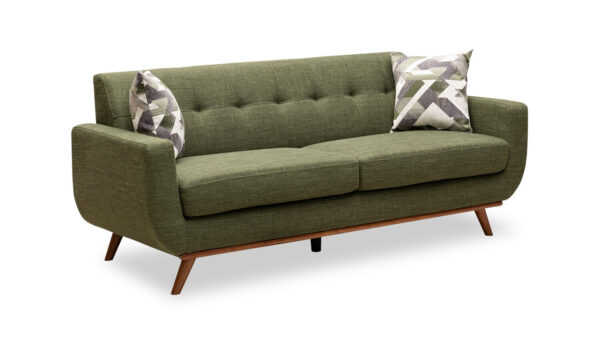 Kort & Co. Freeman 80” Linen-Look Fabric Condo Size Sofa with Wood Legs - Avocado Green | Sofa Freeman de Kort & Co. de 80 po de format condo en tissu d’apparence lin avec base et pattes en bois - vert avocat - Image 2