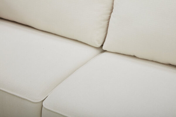 Cindy Crawford Home Gena 78.7" Linen-Look Fabric Condo Size Sofa with Removable Back Cushions - Cotton White | Sofa Gena de Cindy Crawford Home de 78,7 po de format condo en tissu d’apparence lin avec coussins de dossier amovibles - blanc coton - Image 4