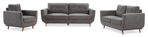 Cosmo 80" Fabric Sofa with Tufted Back Cushions - Charcoal | Sofa Cosmo de 80 po en tissu avec coussins de dossier capitonnés - anthracite - Image 6