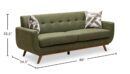 Kort & Co. Freeman 80” Linen-Look Fabric Condo Size Sofa with Wood Legs - Avocado Green | Sofa Freeman de Kort & Co. de 80 po de format condo en tissu d’apparence lin avec base et pattes en bois - vert avocat
