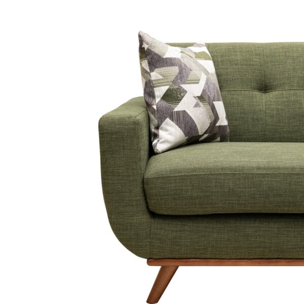 Kort & Co. Freeman 80” Linen-Look Fabric Condo Size Sofa with Wood Legs - Avocado Green | Sofa Freeman de Kort & Co. de 80 po de format condo en tissu d’apparence lin avec base et pattes en bois - vert avocat - Image 3