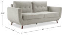 Cosmo 80" Fabric Sofa with Tufted Back Cushions - Grey | Sofa Cosmo de 80 po en tissu avec coussins de dossier capitonnés - gris