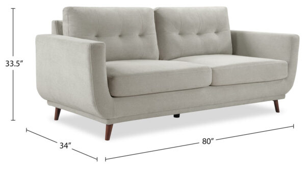 Cosmo 80" Fabric Sofa with Tufted Back Cushions - Grey | Sofa Cosmo de 80 po en tissu avec coussins de dossier capitonnés - gris - Image 7