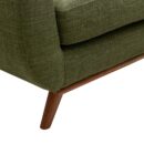 Kort & Co. Freeman 80” Linen-Look Fabric Condo Size Sofa with Wood Legs - Avocado Green | Sofa Freeman de Kort & Co. de 80 po de format condo en tissu d’apparence lin avec base et pattes en bois - vert avocat