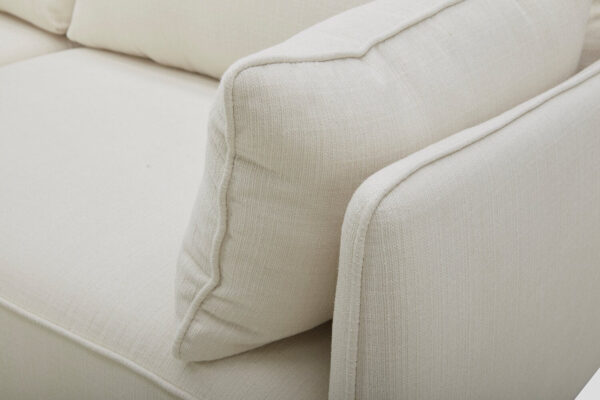 Cindy Crawford Home Gena 78.7" Linen-Look Fabric Condo Size Sofa with Removable Back Cushions - Cotton White | Sofa Gena de Cindy Crawford Home de 78,7 po de format condo en tissu d’apparence lin avec coussins de dossier amovibles - blanc coton - Image 5