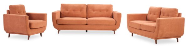 Cosmo 80" Fabric Sofa with Tufted Back Cushions - Orange | Sofa Cosmo de 80 po en tissu avec coussins de dossier capitonnés - orangé - Image 6