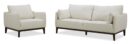 Cindy Crawford Home Gena 78.7" Linen-Look Fabric Condo Size Sofa with Removable Back Cushions - Cotton White | Sofa Gena de Cindy Crawford Home de 78,7 po de format condo en tissu d’apparence lin avec coussins de dossier amovibles - blanc coton