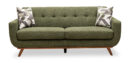 Kort & Co. Freeman 80” Linen-Look Fabric Condo Size Sofa with Wood Legs - Avocado Green | Sofa Freeman de Kort & Co. de 80 po de format condo en tissu d’apparence lin avec base et pattes en bois - vert avocat