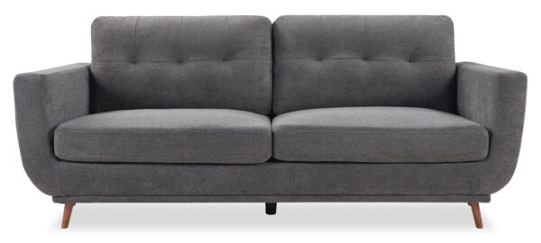 Cosmo 80" Fabric Sofa with Tufted Back Cushions - Charcoal | Sofa Cosmo de 80 po en tissu avec coussins de dossier capitonnés - anthracite